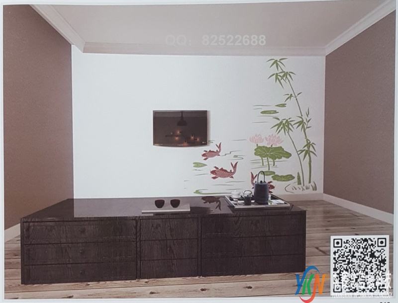 VR全景北欧风格电视背景荷塘13