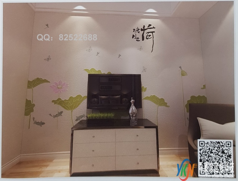 VR全景北欧风格电视背景荷花14