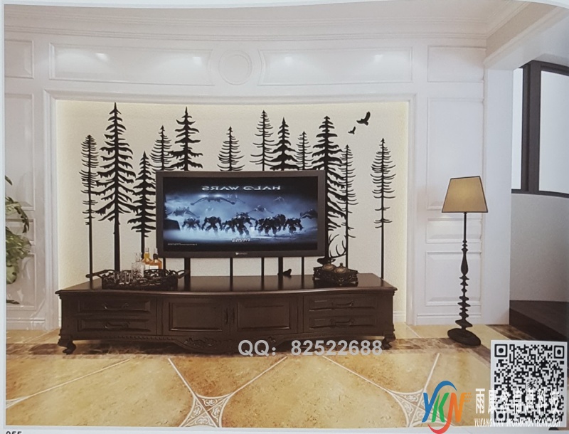 VR全景美式风格电视背景树林驴55
