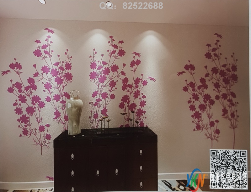 VR全景欧式风格电视背景菊花蜻蜓对花60