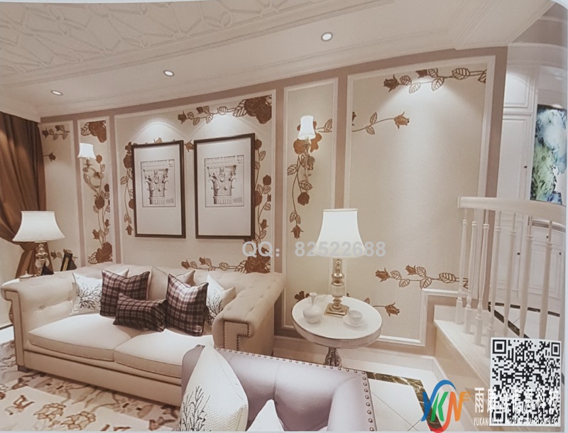 VR全景欧式风格沙发背景玫瑰对花61