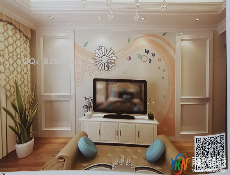 VR全景欧式风格电视背景线条波浪图形70