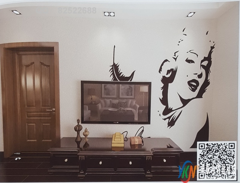 VR全景欧式风格电视背景蒙娜丽莎女人羽毛75