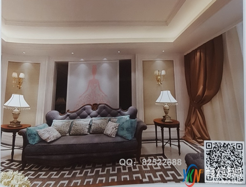 VR全景欧式风格沙发背景穿裙美少女88
