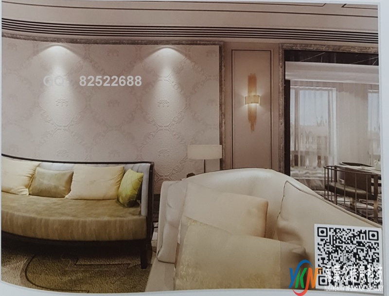 VR全景欧式风格沙发背景欧式经典壁纸花91