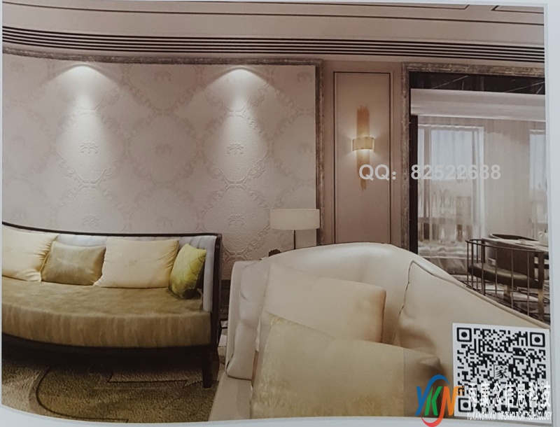VR全景欧式风格沙发背景欧式经典壁纸花92