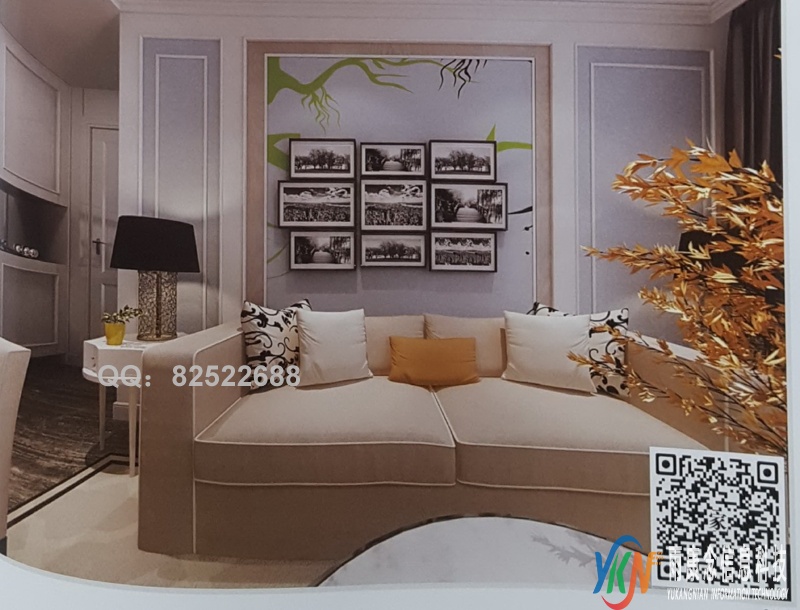 VR全景欧式风格沙发背景素描绿色线条96