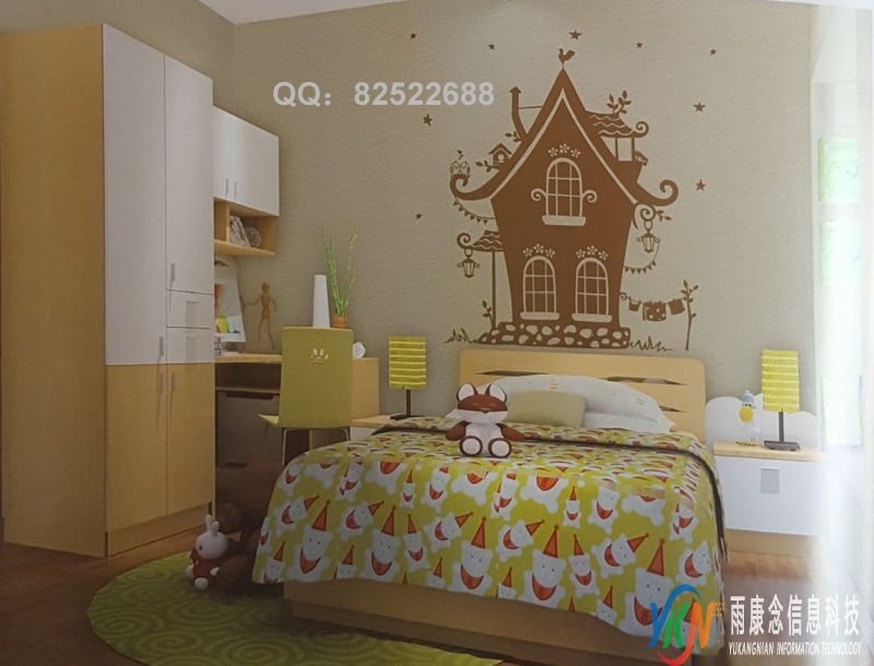 房屋米黄色色底儿童房背景墙RT016