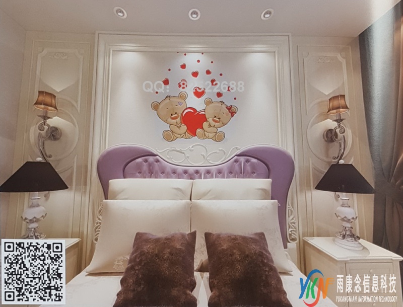 VR全景欧式风格床头背景爱心小熊129