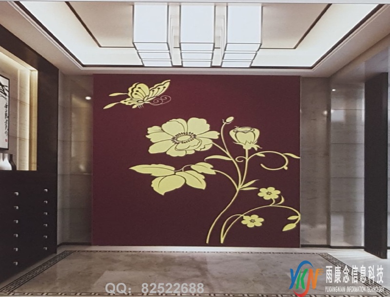 蝶恋花酒红色底玄关过道XG004