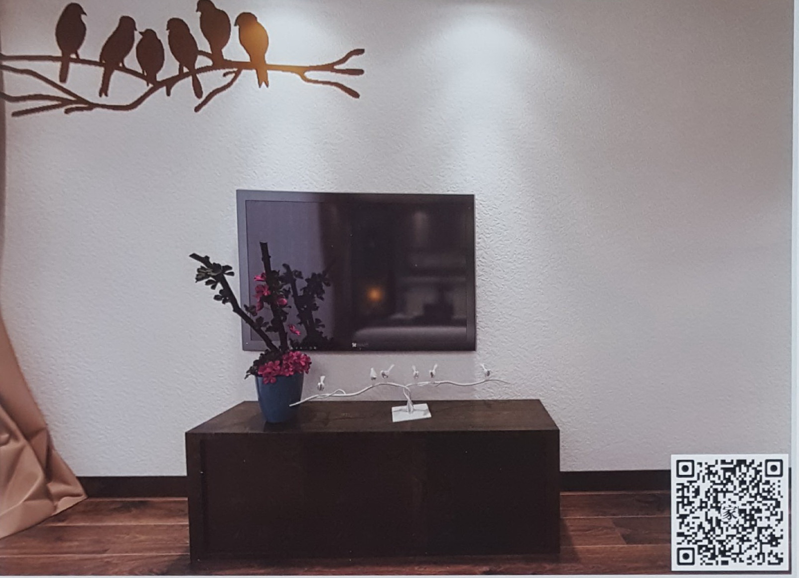 VR全景新中式风格电视背景枝上喜鹊160