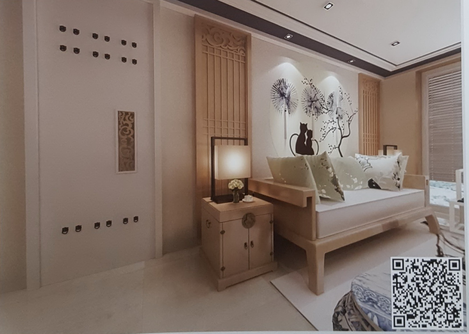 VR全景新中式风格沙发背景165