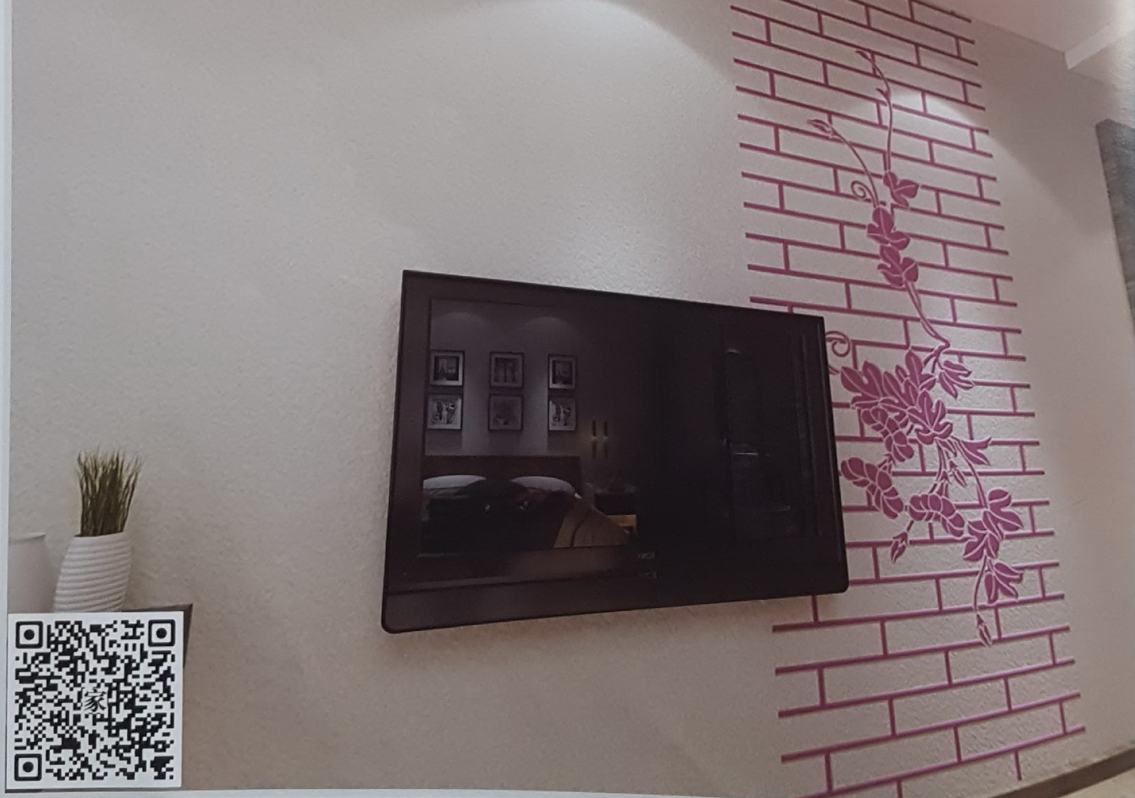 VR全景新中式风格电视背景花藤175