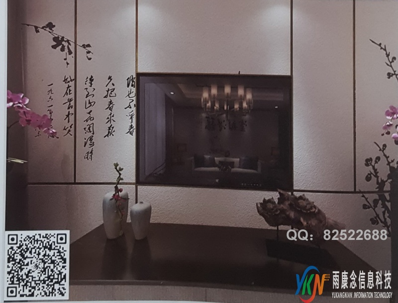 VR全景新中式风格电视背景咏梅?卜算子202