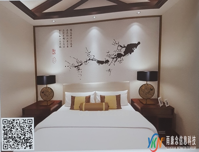 VR全景新中式风格床头背景赠岭上梅232