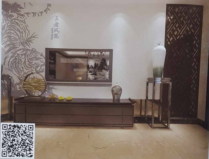 VR全景新中式风格电视背景王者风范虎253