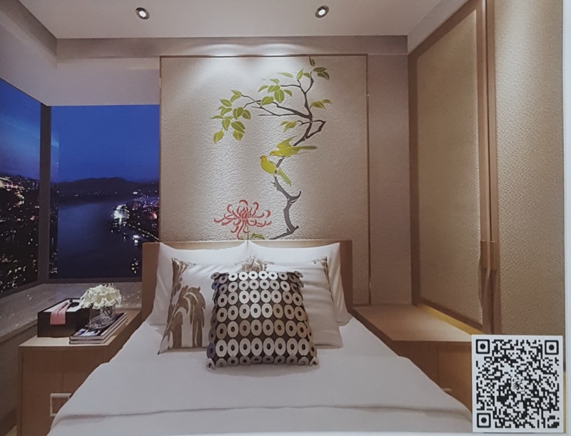 VR全景新中式风格床头背景喜上眉梢276