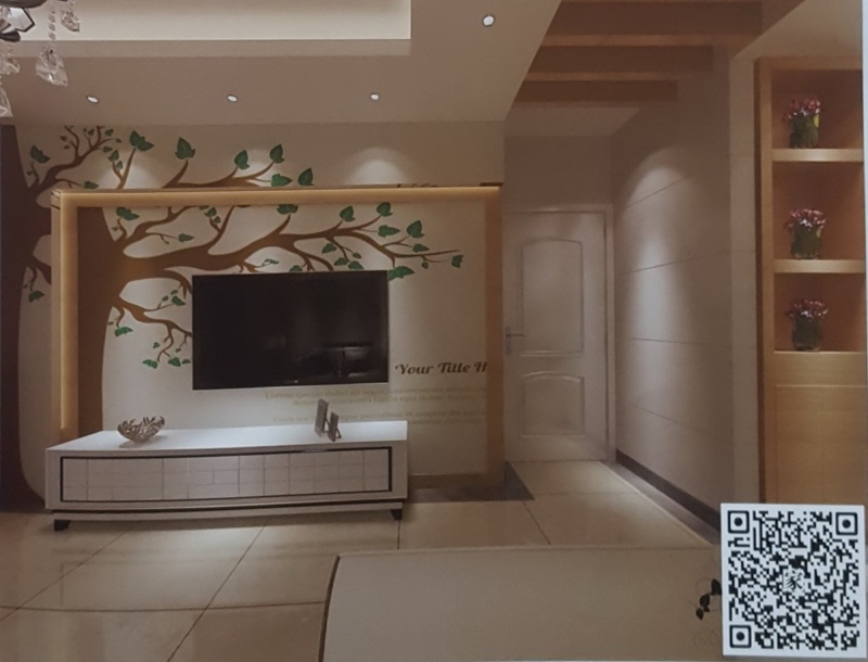 VR全景现代风格电视背景幸运树字母305