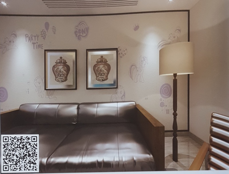 VR全景现代风格卧室墙背景小马宝莉卡通347