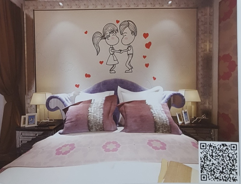 VR全景现代风格床头背景354