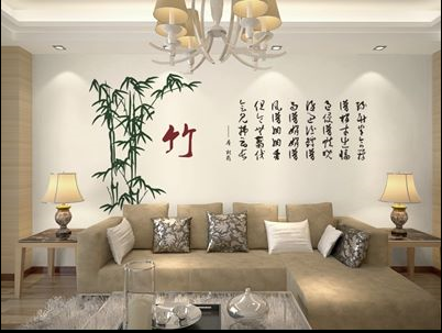绿蔷薇 客厅沙发篇 089 竹字画