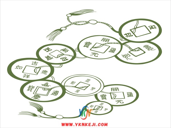 DH10 单花系列:古钱币矢量图