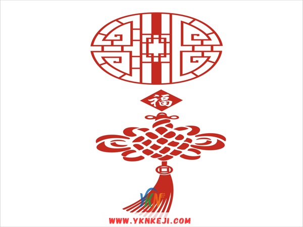 DH37 单花系列:中式福字中国结矢量图