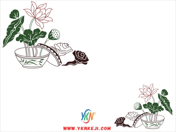 DJH18 对花系列:荷花矢量图