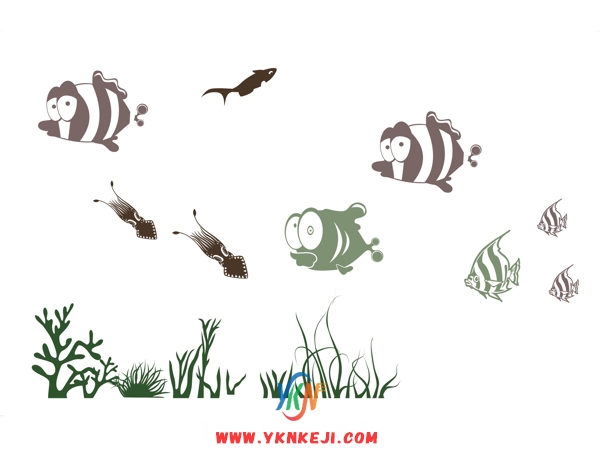ET12 儿童房篇:海底海景矢量图
