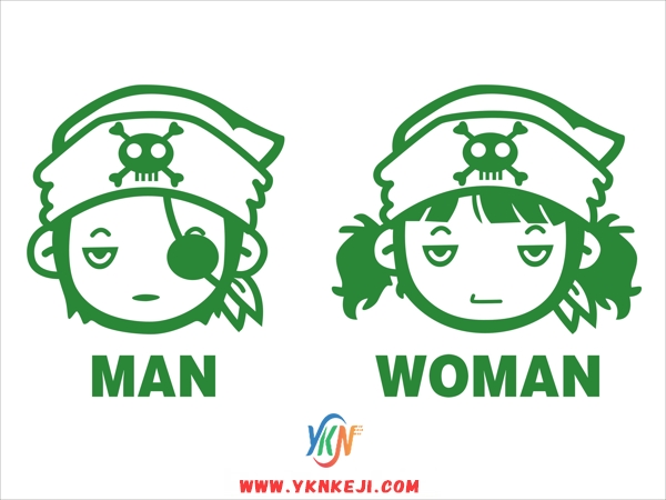 ET32 儿童房篇:MAN WOMAN矢量图