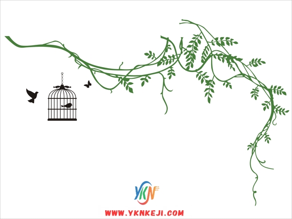 FJ14 风景系列:鸟笼树藤矢量图